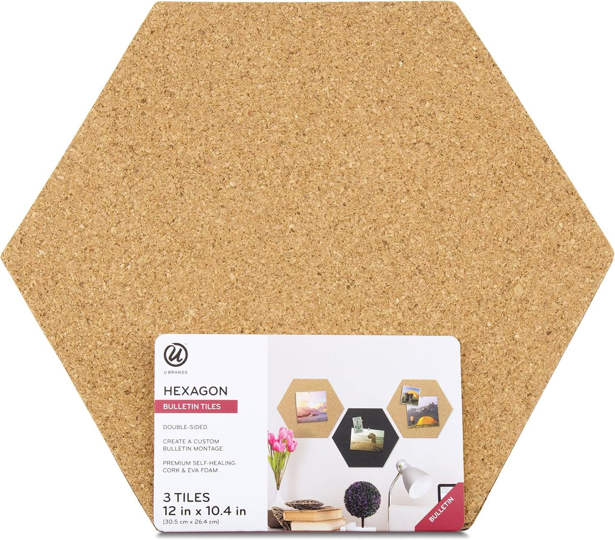 U Brands 3ct Hexagon Tiles: Small Corkboard-812296025274-LR-362752-1-LR eShop