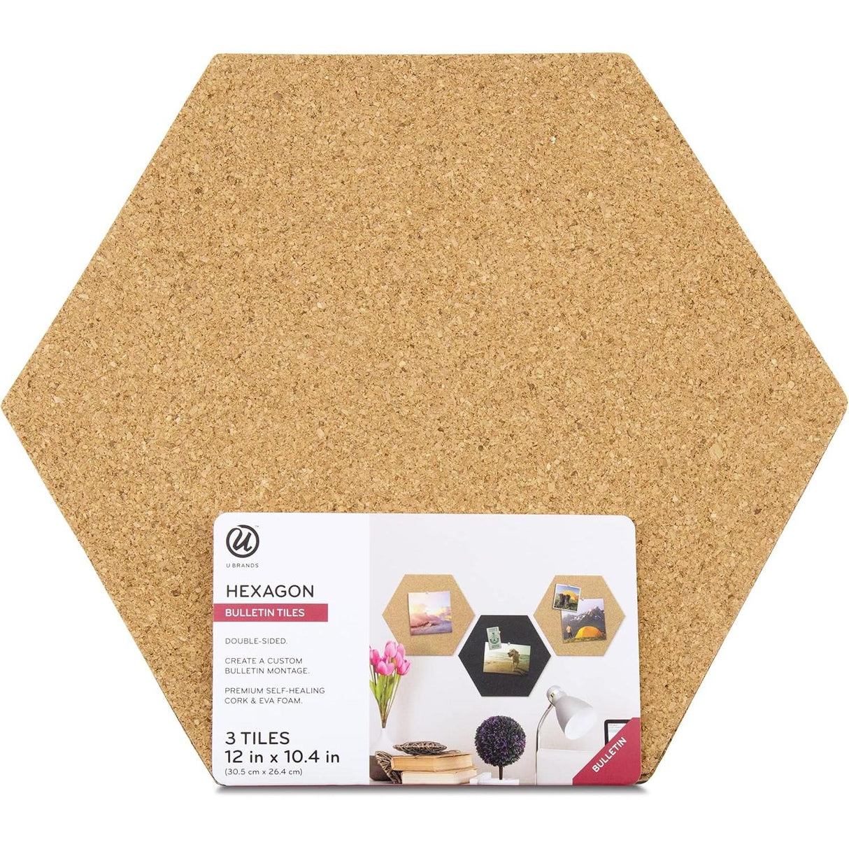 U Brands 3ct Hexagon Tiles: Small Corkboard-812296025274-LR-362752-1-LR eShop