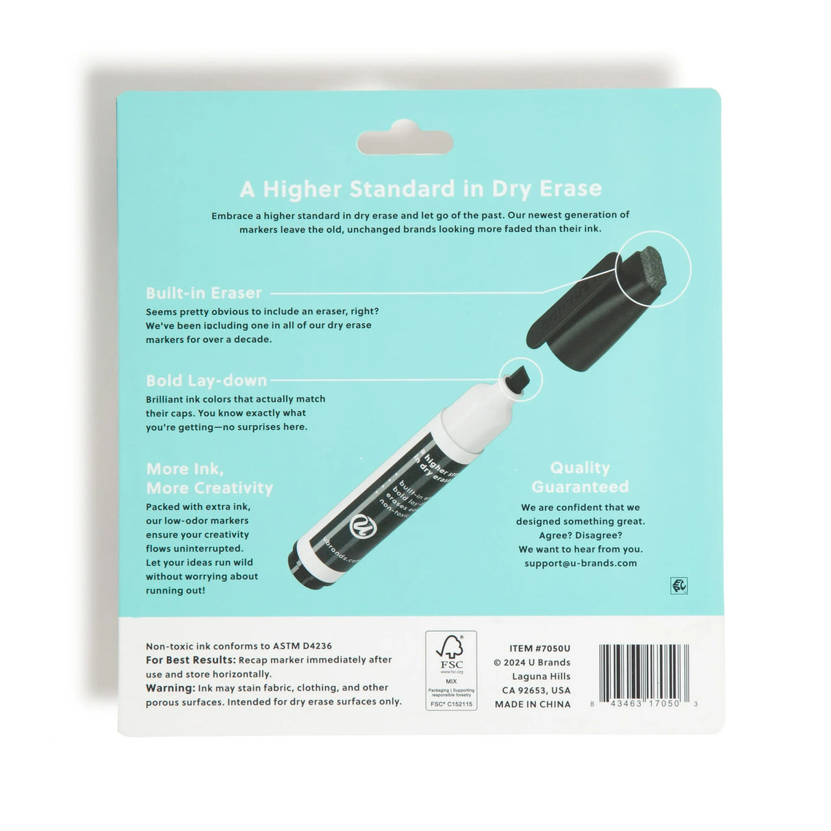 U BRANDS Dry Erase Markers - Assorted Pastels, 6 count-843463170503-LR-362772-8-LR eShop