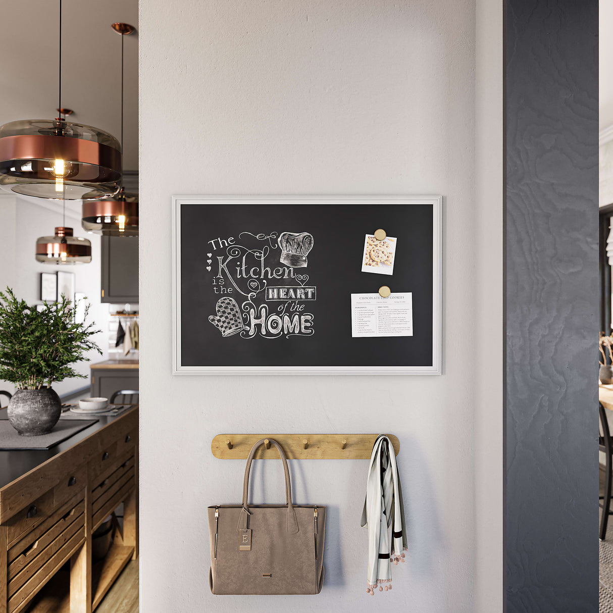 U BRANDS Magnetic Chalkboard with White Decor Frame, 30" x 20"-817894020737-LR-362757-7-LR eShop