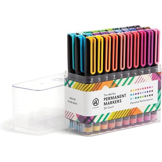 U Brands Malibu Permanent Markers Set, 30 Assorted Bold Colors-843463171784-LR-362773-1-LR eShop