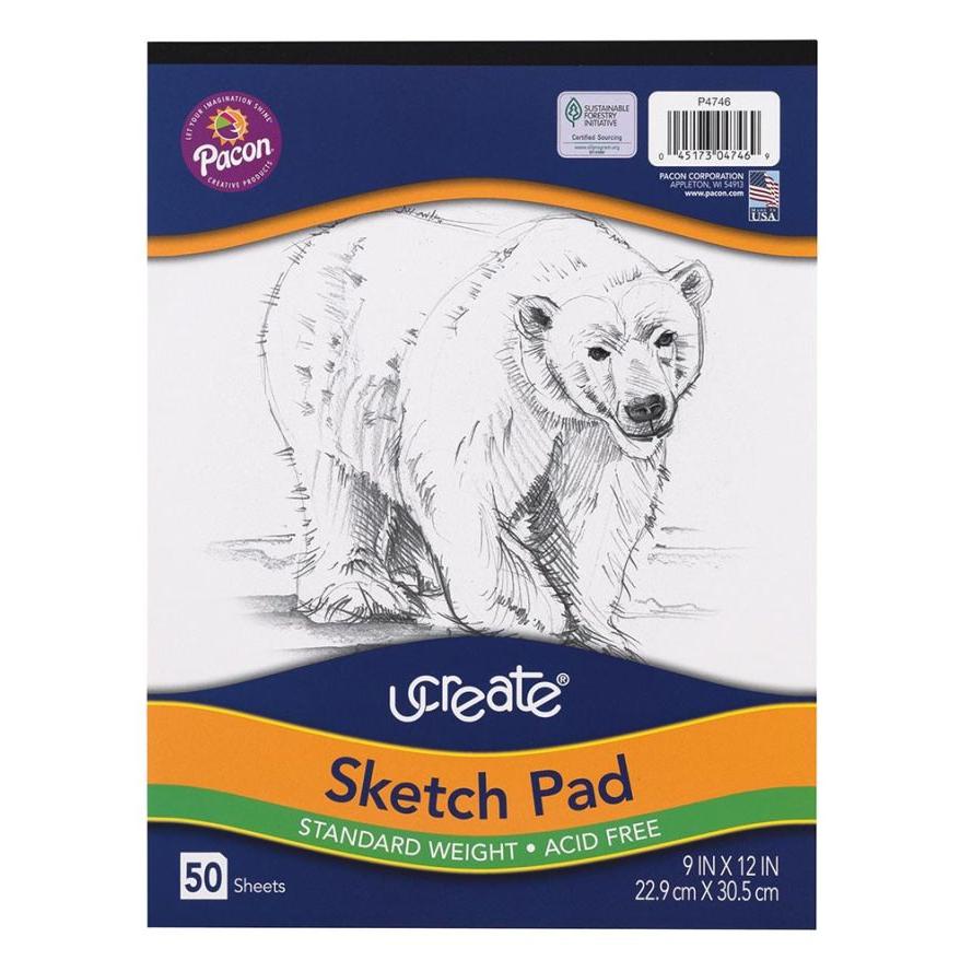 UCreate 50 Sheet Sketch Pad, 9" x 12"-045173047469-LR-132439-1-LR eShop