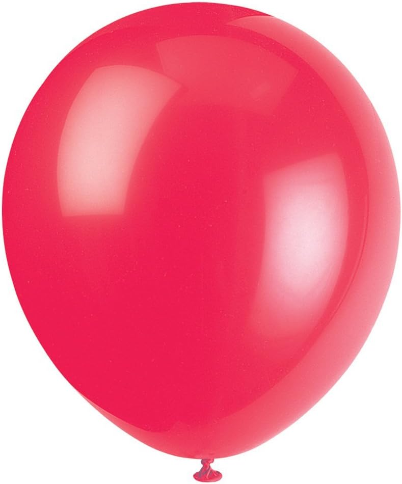 Unique 12" Latex Balloons, 10 count - Ruby Red-011179545254-LR-359576-2-LR eShop