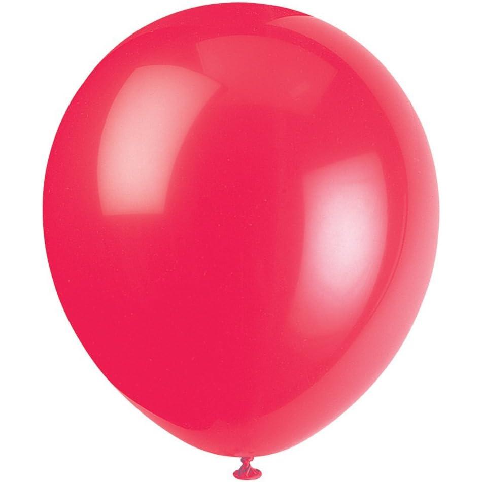 Unique 12" Latex Balloons, 10 count - Ruby Red-011179545254-LR-359576-2-LR eShop