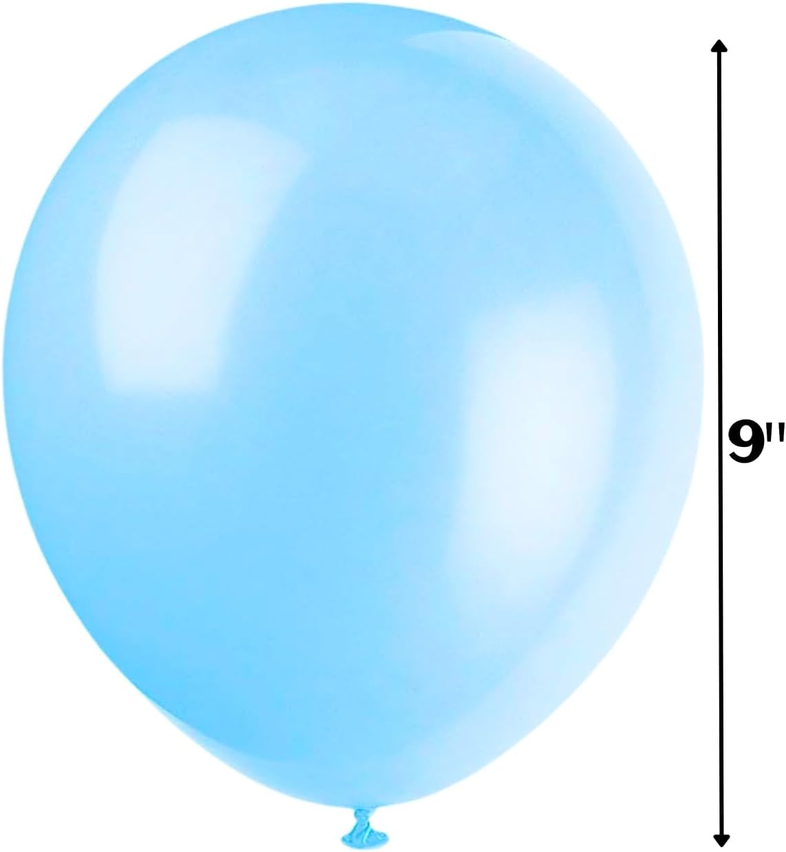 Unique 9" Latex Balloons - Baby Blue, 20 count-011179545377-LR-287301-6-LR eShop