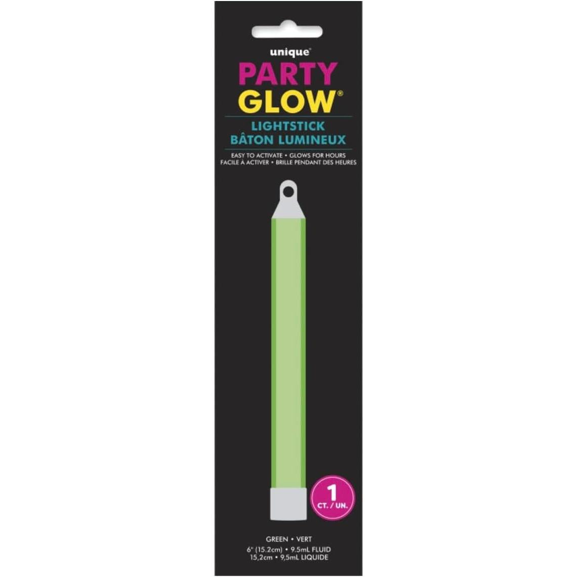 Unique Party Glow Light Stick - Green, 6"-011179055418-LR-110476-1-LR eShop