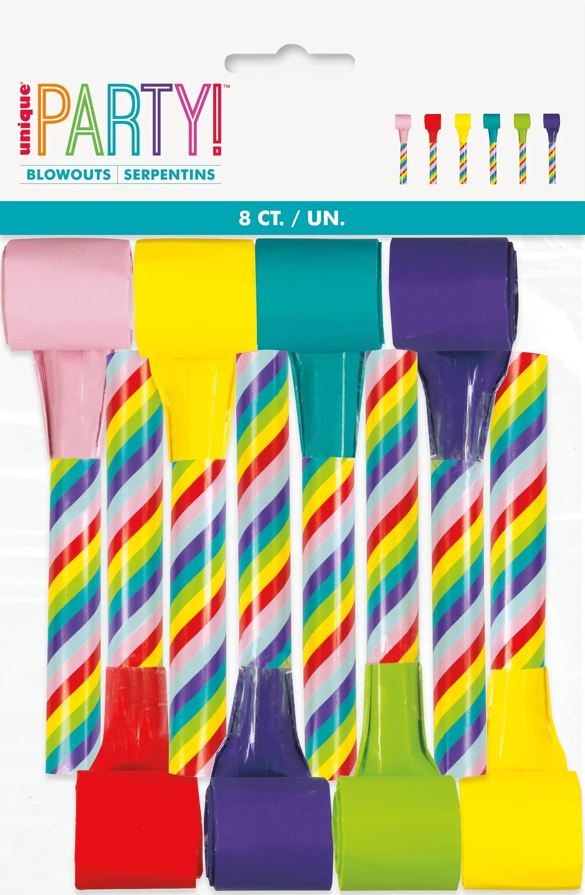 Unique Party! Multicolored Candy Cane Blowouts, 8 count-011179069019-LR-359546-1-LR eShop