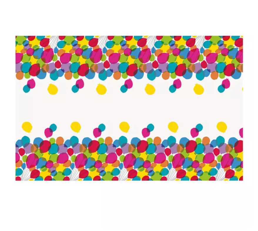 Unique Patterned Rectangular Plastic Table Cover, 54" x 84" - Balloons & Rainbow-011179731237-LR-359581-2-LR eShop