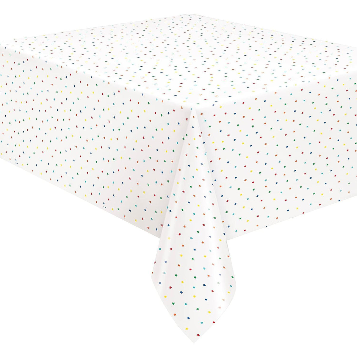 Unique Patterned Rectangular Plastic Table Cover, 54" x 84" - Dots & Stars Birthday-011179225439-LR-359559-2-LR eShop