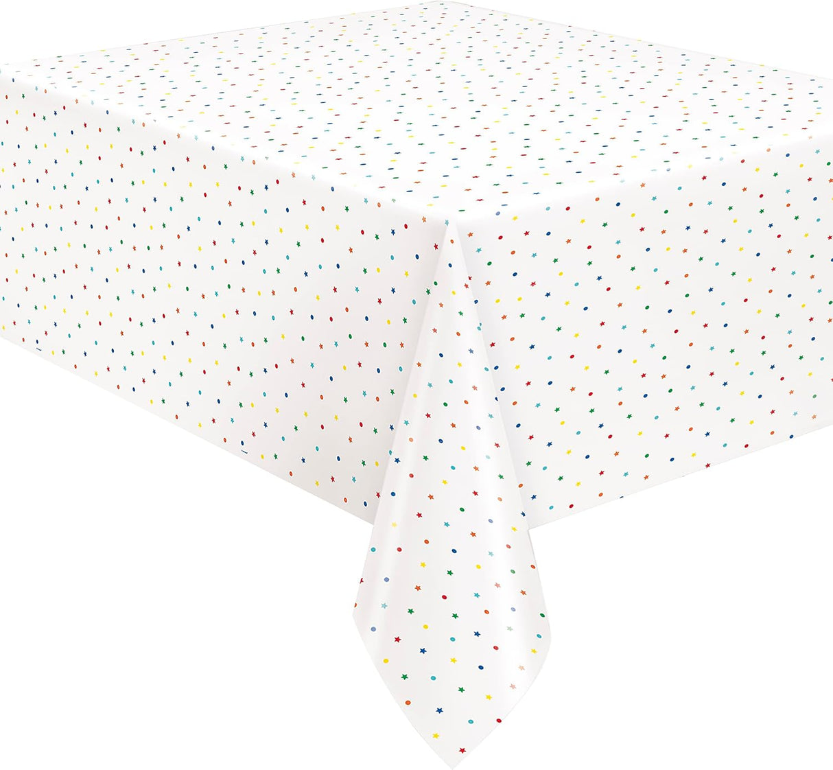 Unique Patterned Rectangular Plastic Table Cover, 54" x 84" - Dots & Stars Birthday-011179225439-LR-359559-2-LR eShop