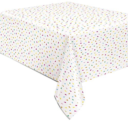 Unique Patterned Rectangular Plastic Table Cover, 54" x 84" - Triangle Birthday-011179261932-LR-359563-2-LR eShop
