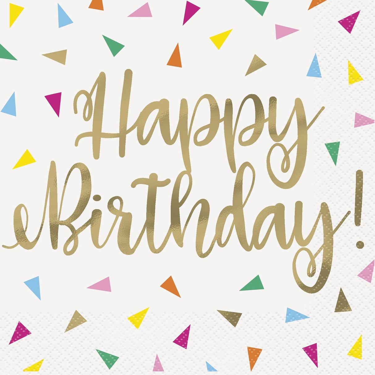 Unique Patterned Square Party Napkins - Triangle Birthday, 16 count-011179261925-LR-359562-1-LR eShop