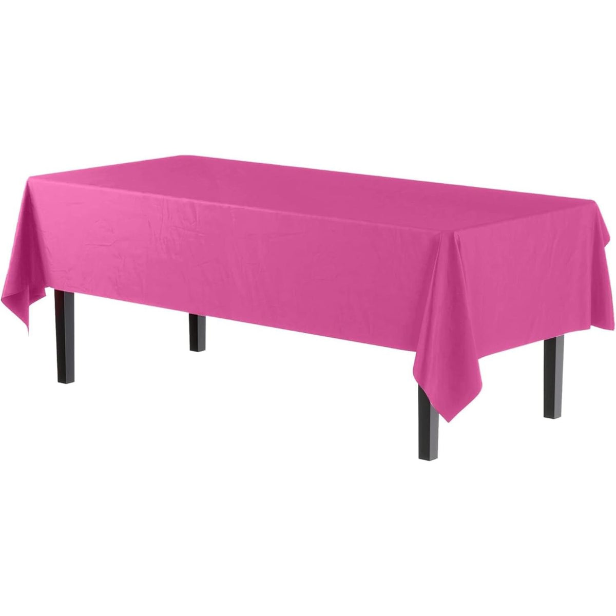 Unique Solid Rectangular Plastic Table Cover, 54" x 108" - Hot Pink-011179050826-LR-326830-3-LR eShop