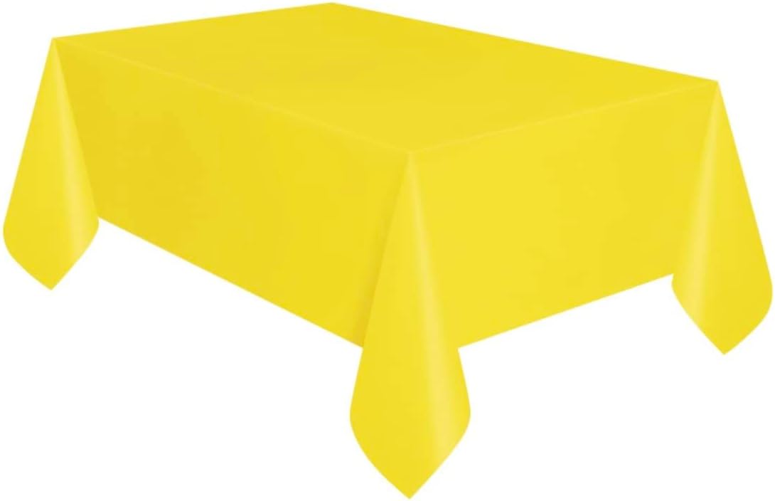 Unique Solid Rectangular Plastic Table Cover, 54" x 108" - Neon Yellow-011179991532-LR-359597-2-LR eShop