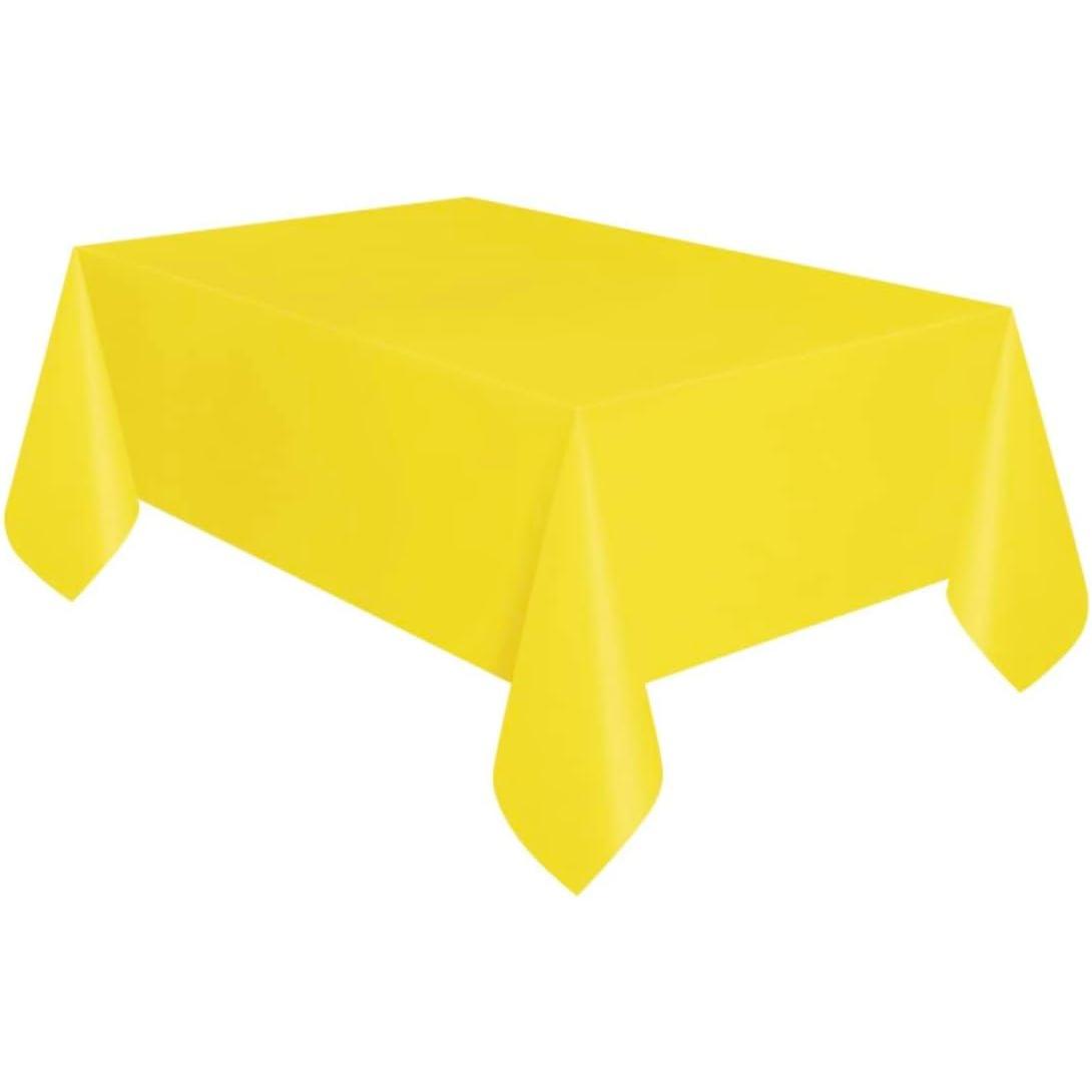 Unique Solid Rectangular Plastic Table Cover, 54" x 108" - Neon Yellow-011179991532-LR-359597-2-LR eShop