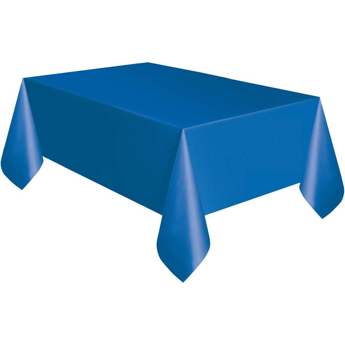 Unique Solid Rectangular Plastic Table Cover, 54" x 108" - Royal Blue-011179050857-LR-326832-2-LR eShop