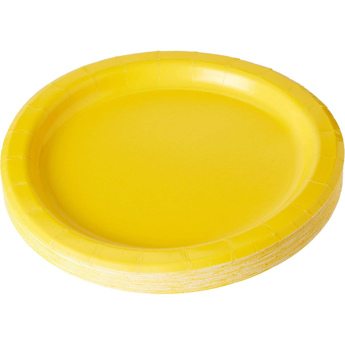 Unique Solid Round 7" Paper Plates - Neon Yellow, 20 count-011179991549-LR-359598-1-LR eShop