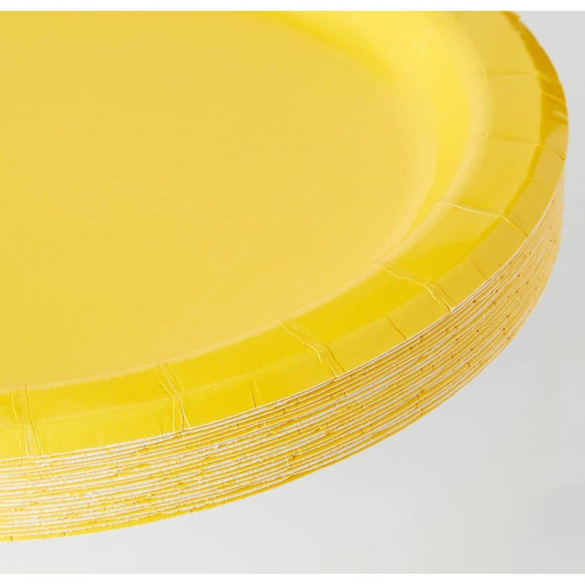 Unique Solid Round 7" Paper Plates - Neon Yellow, 20 count-011179991549-LR-359598-2-LR eShop