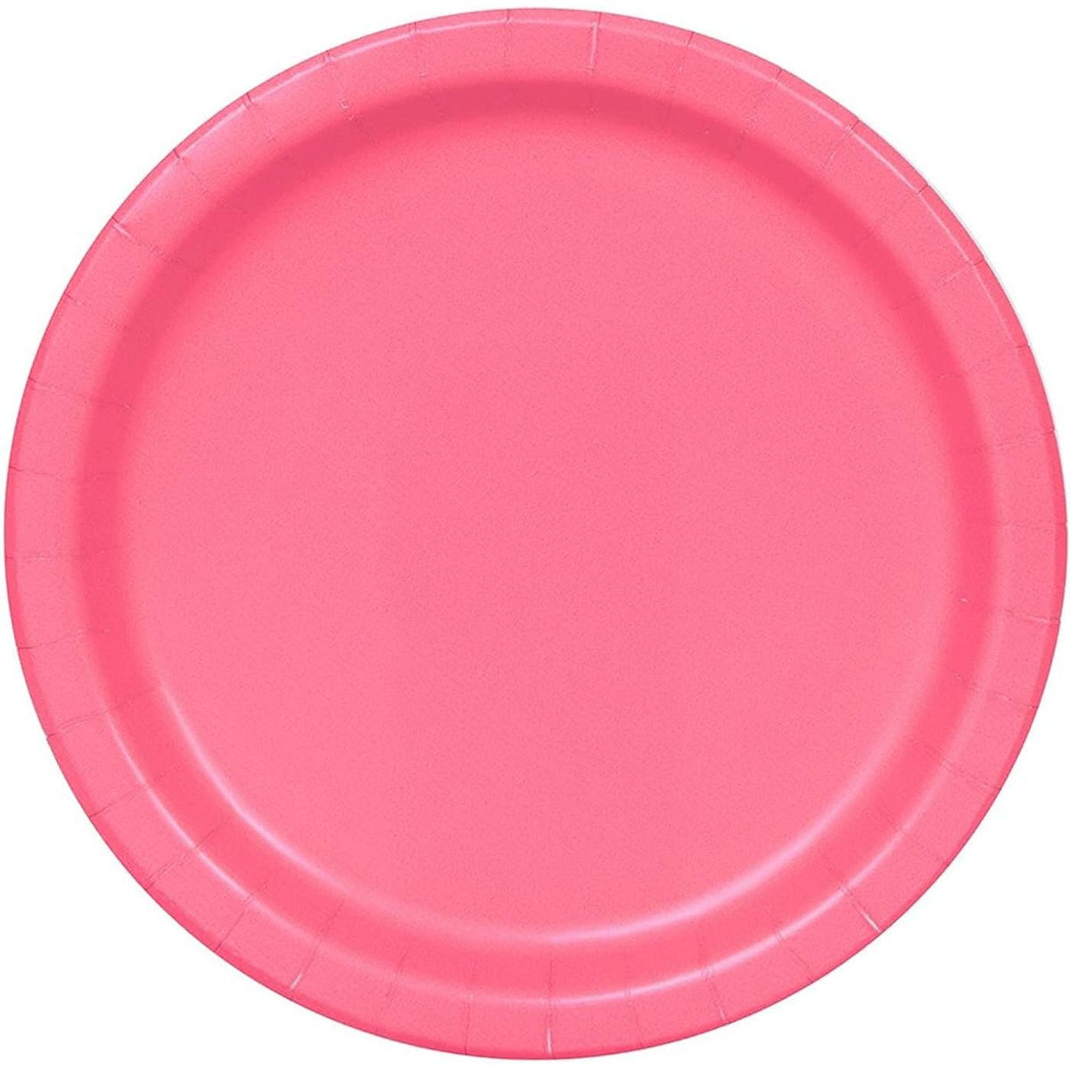 Unique Solid Round 9" Paper Plates - Hot Pink, 16 count-011179312504-LR-359566-1-LR eShop
