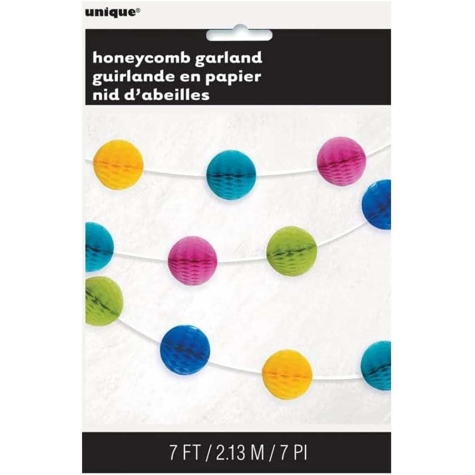 Unique Vibrant Multicolor Honeycomb Ball Paper Garland, 7ft-011179496129-LR-359572-1-LR eShop