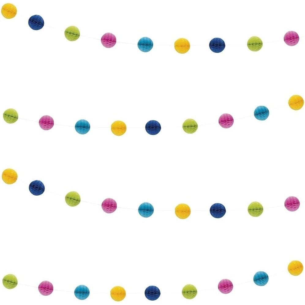 Unique Vibrant Multicolor Honeycomb Ball Paper Garland, 7ft-011179496129-LR-359572-2-LR eShop