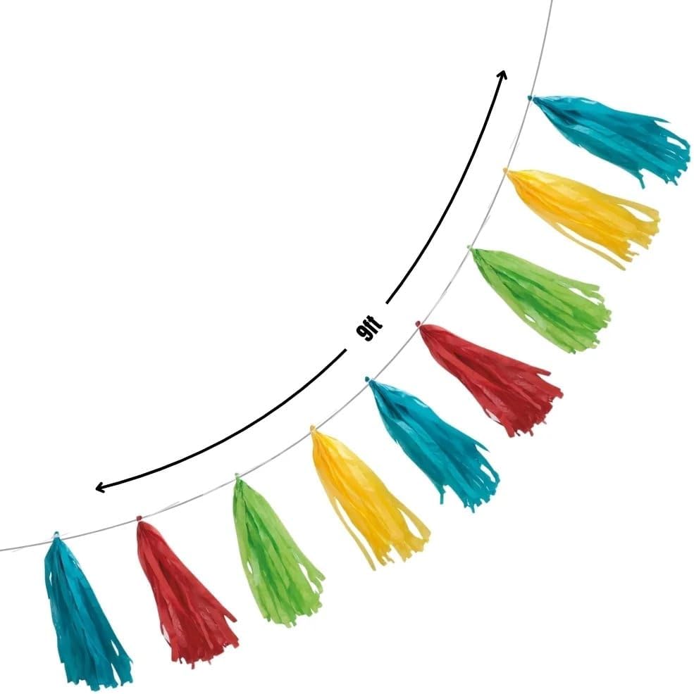 Unique Vibrant Multicolored Tissue Tassel Garland, 9 ft-011179629596-LR-359579-4-LR eShop