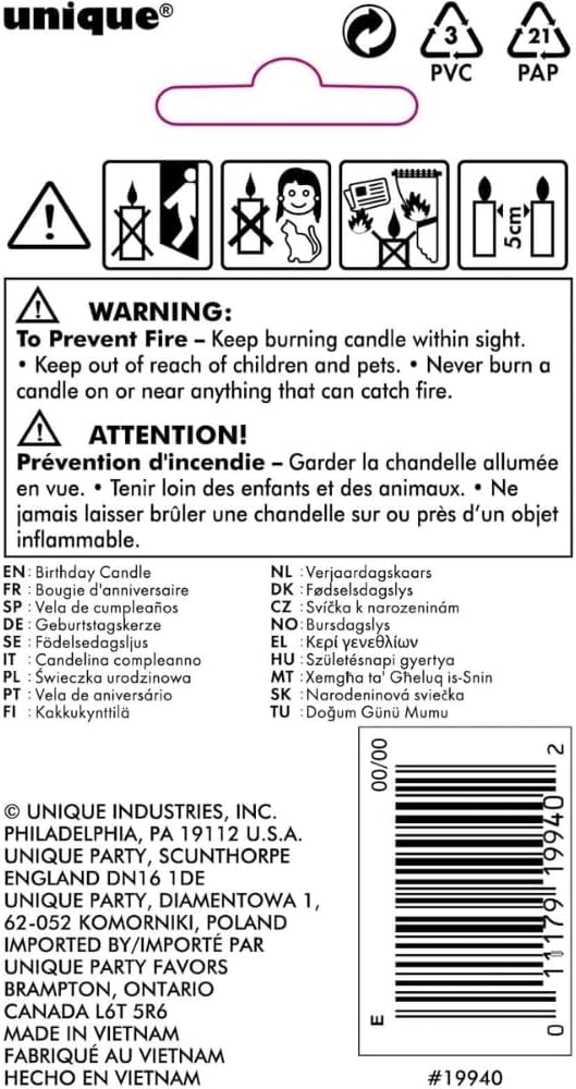 Unique Vibrant Rainbow Border Birthday Candle - Number 0-011179199402-LR-359547-4-LR eShop