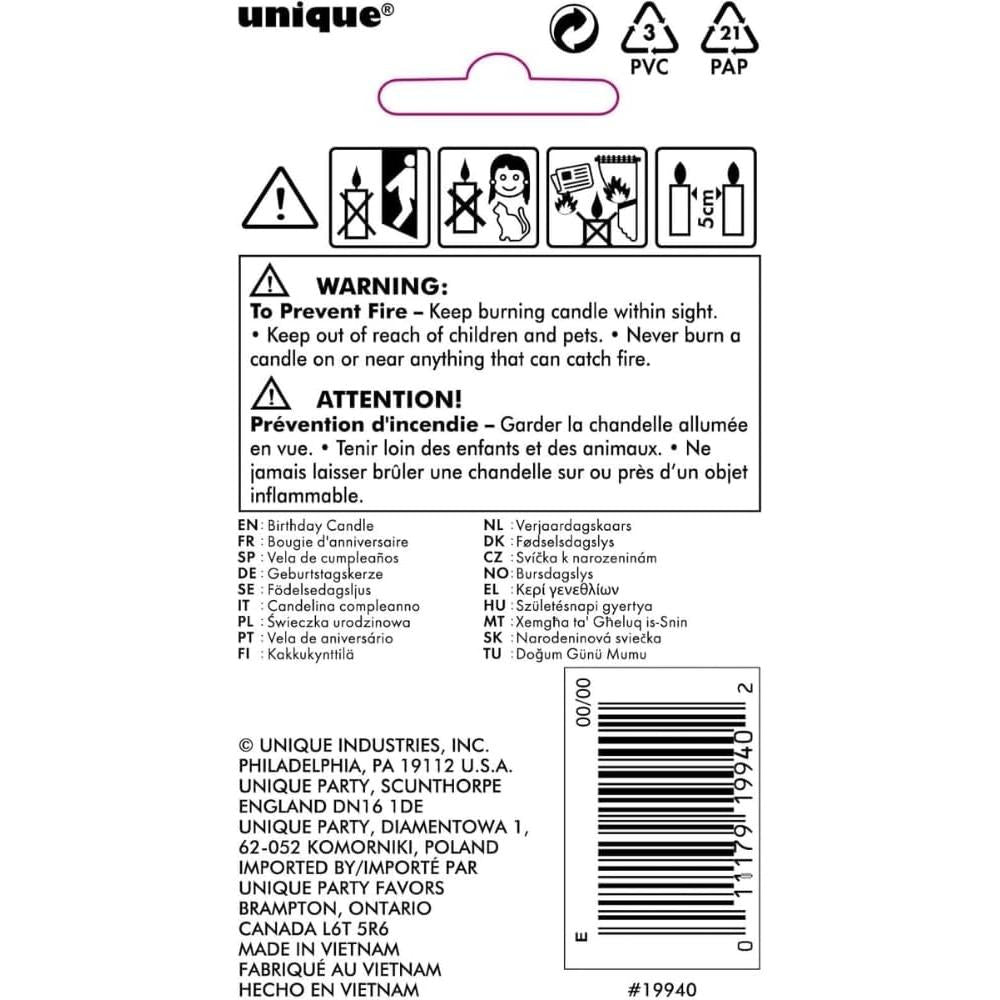 Unique Vibrant Rainbow Border Birthday Candle - Number 0-011179199402-LR-359547-4-LR eShop