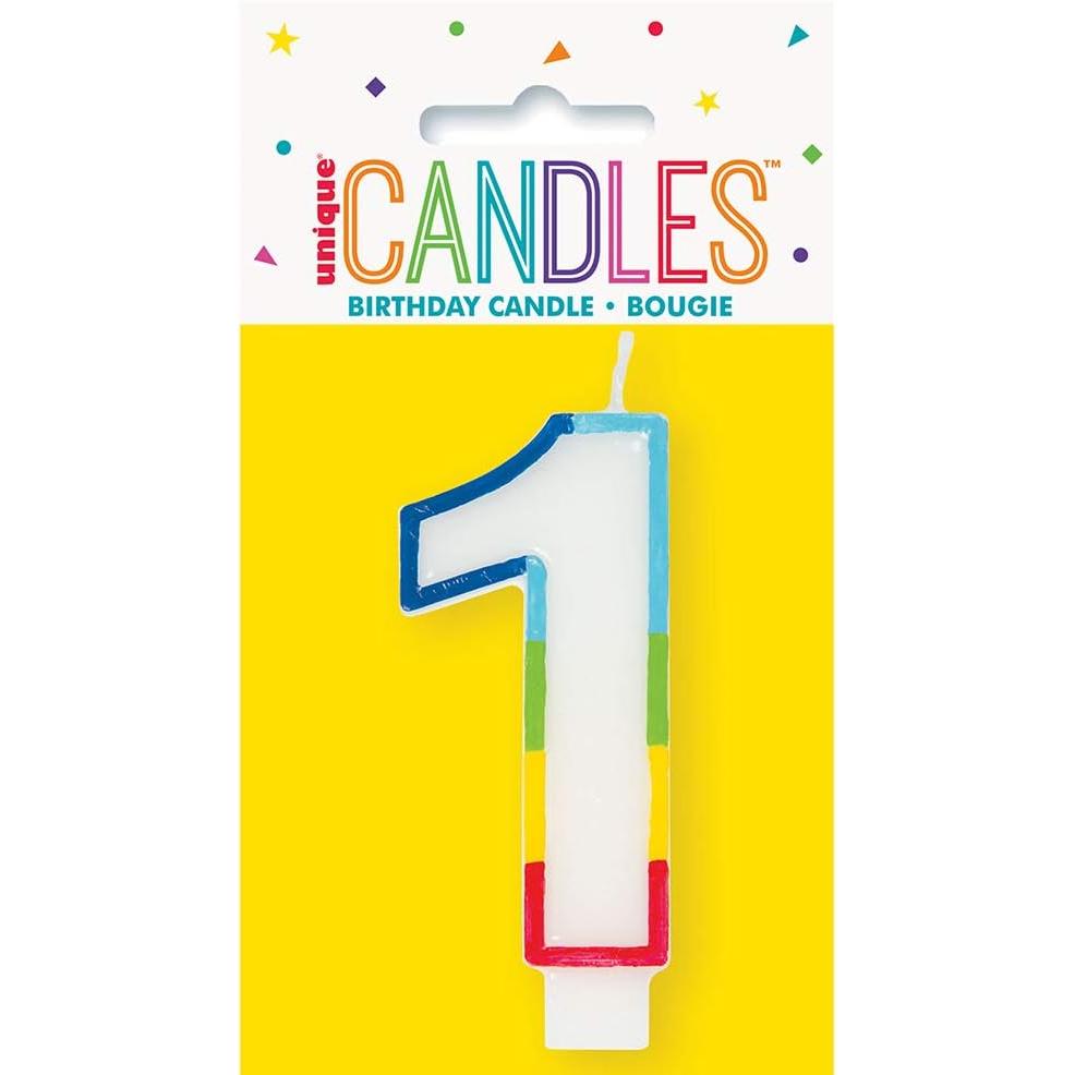 Unique Vibrant Rainbow Border Birthday Candle - Number 1-011179199419-LR-359548-1-LR eShop