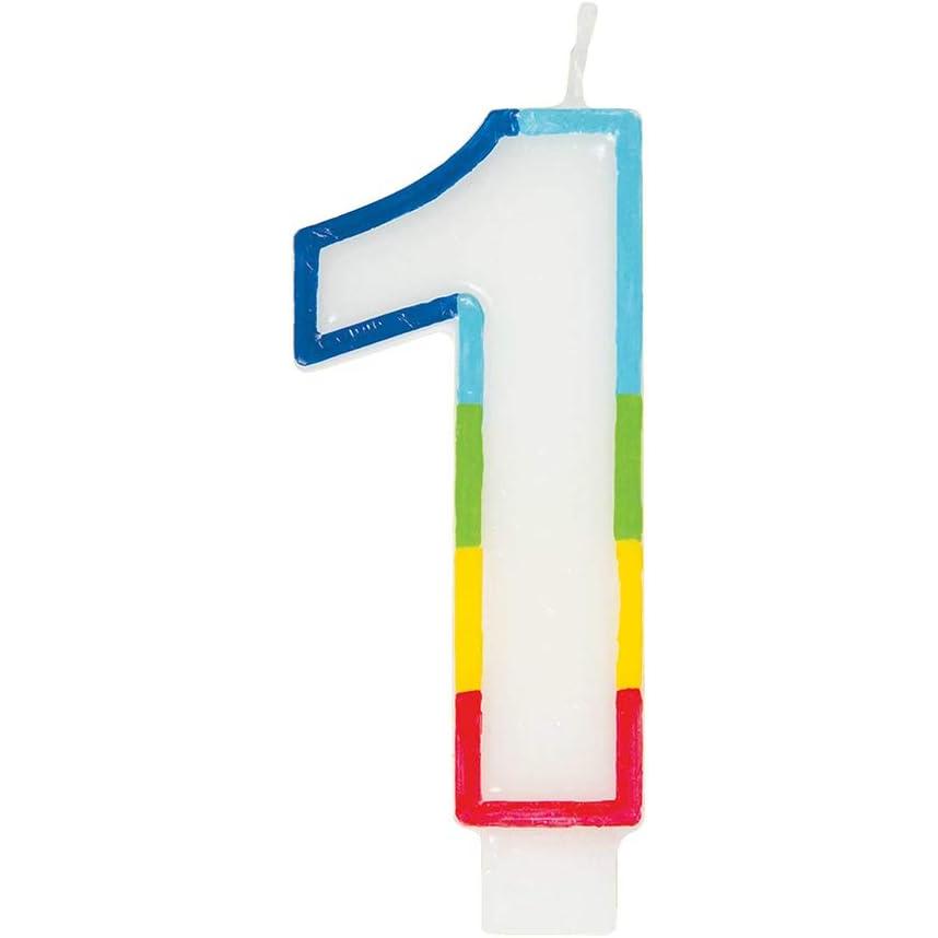Unique Vibrant Rainbow Border Birthday Candle - Number 1-011179199419-LR-359548-2-LR eShop