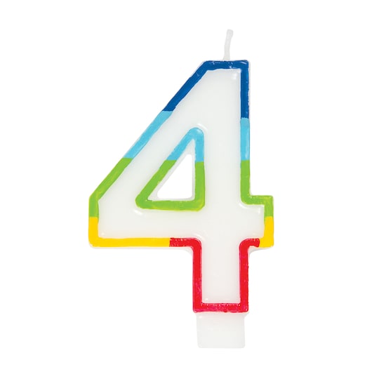 Unique Vibrant Rainbow Border Birthday Candle - Number 4-011179199440-LR-359551-2-LR eShop