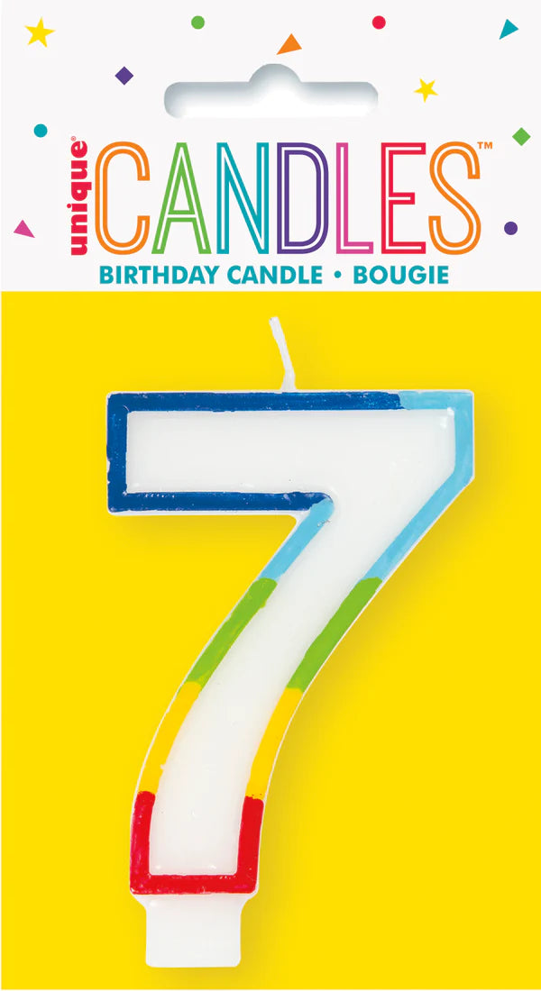 Unique Vibrant Rainbow Border Birthday Candle - Number 7-011179199471-LR-359554-1-LR eShop
