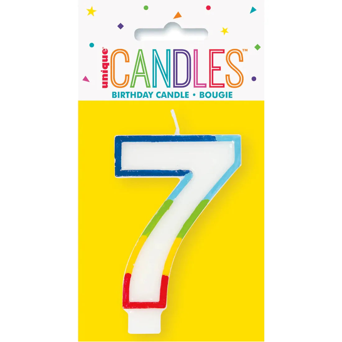 Unique Vibrant Rainbow Border Birthday Candle - Number 7-011179199471-LR-359554-1-LR eShop