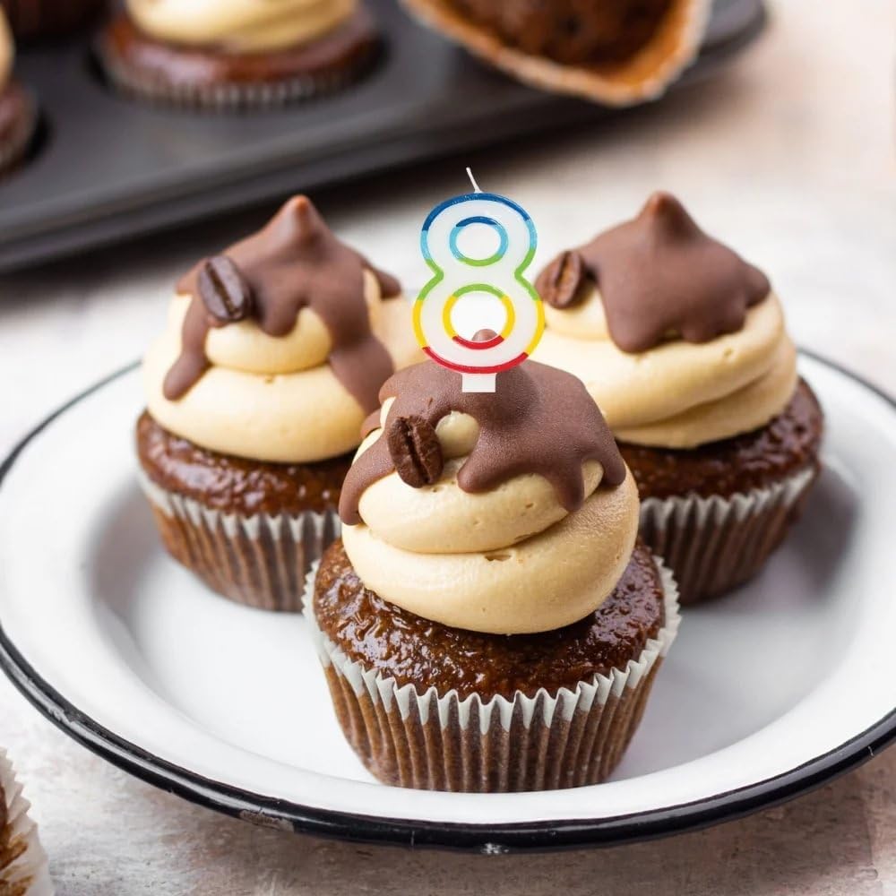 Unique Vibrant Rainbow Border Birthday Candle - Number 8-011179199488-LR-359555-5-LR eShop