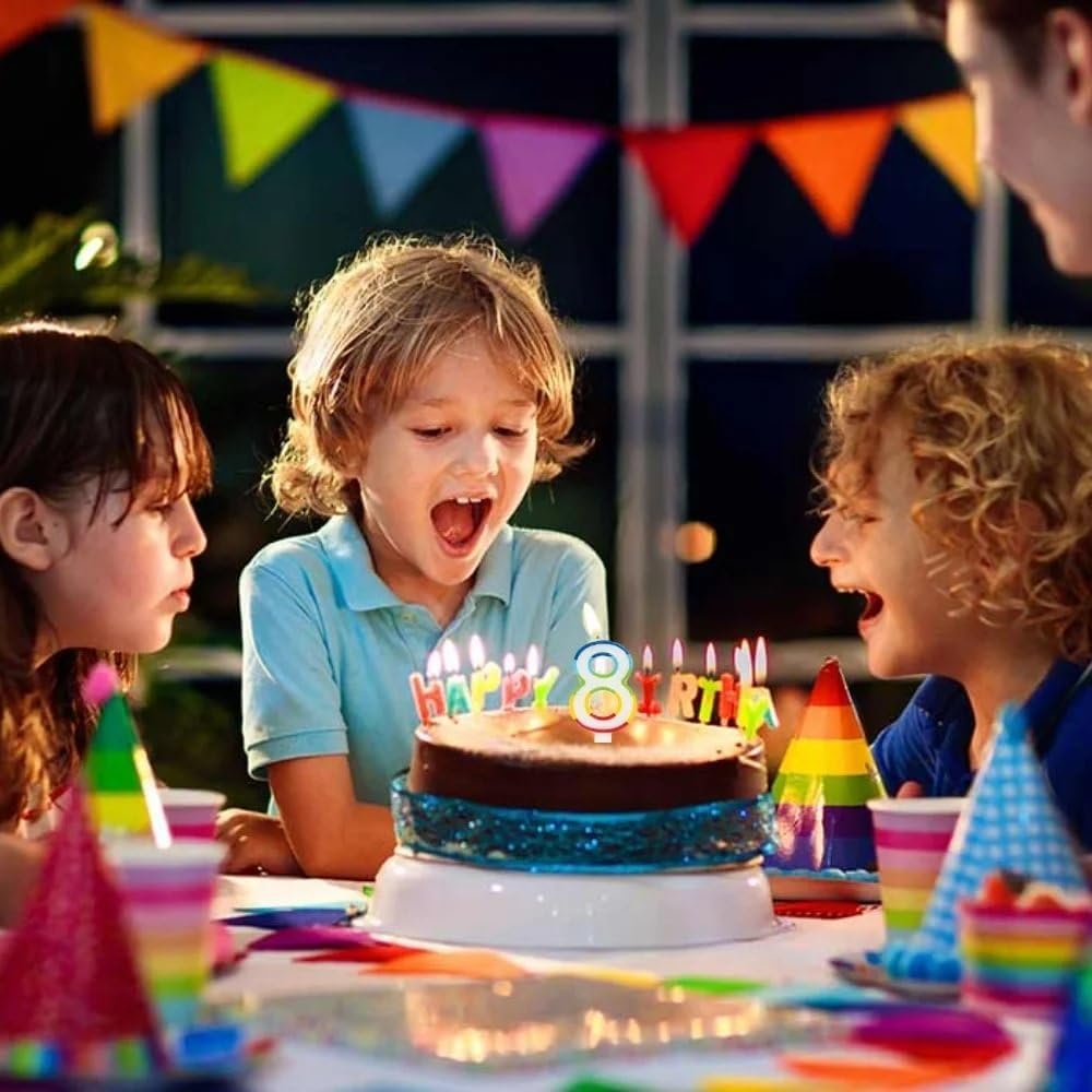 Unique Vibrant Rainbow Border Birthday Candle - Number 8-011179199488-LR-359555-6-LR eShop