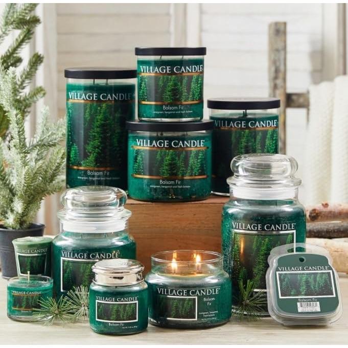 Village Candle Large Apothecary Jar Candle - Balsam Fir-602406109464-LR-199894-3-LR eShop