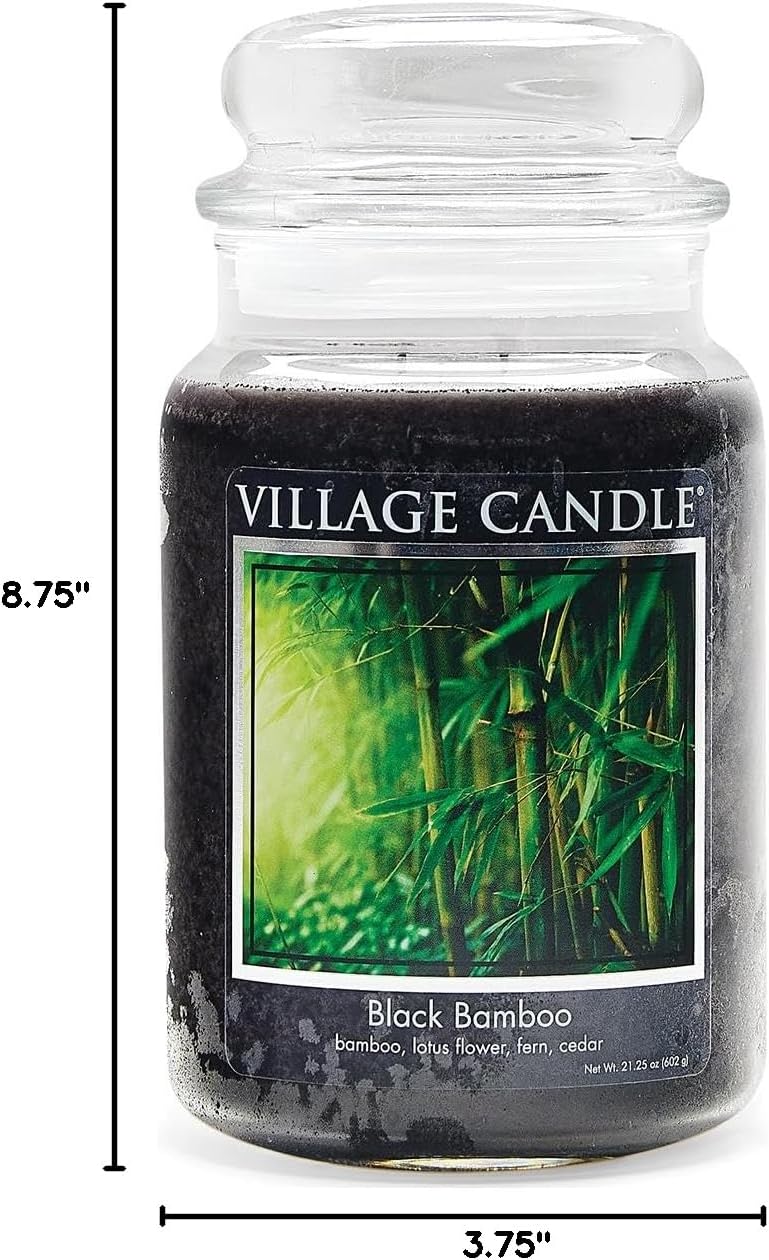 Village Candle Large Apothecary Jar Candle - Black Bamboo-602406603191-LR-292684-4-LR eShop