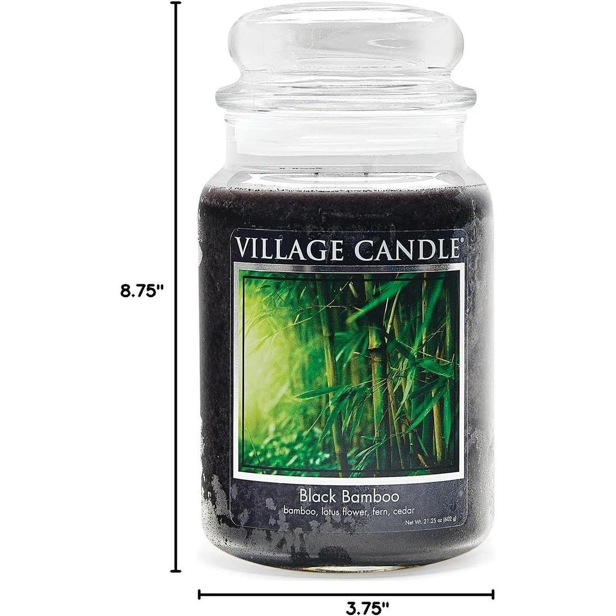 Village Candle Large Apothecary Jar Candle - Black Bamboo-602406603191-LR-292684-4-LR eShop