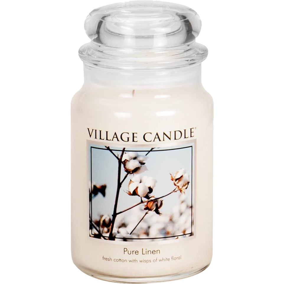 Village Candle Large Apothecary Jar Candle - Pure Linen-602406101505-LR-199901-1-LR eShop
