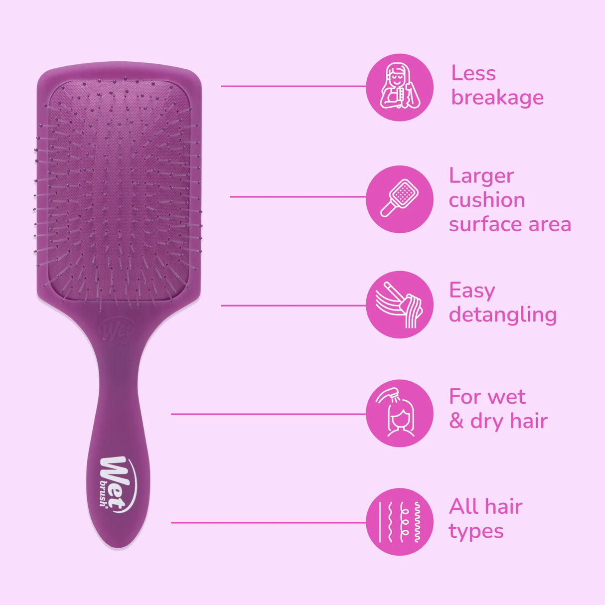 Wet Brush Paddle Detangler Hair Brush - Frost Purple-736658449389-LR-359887-5-LR eShop