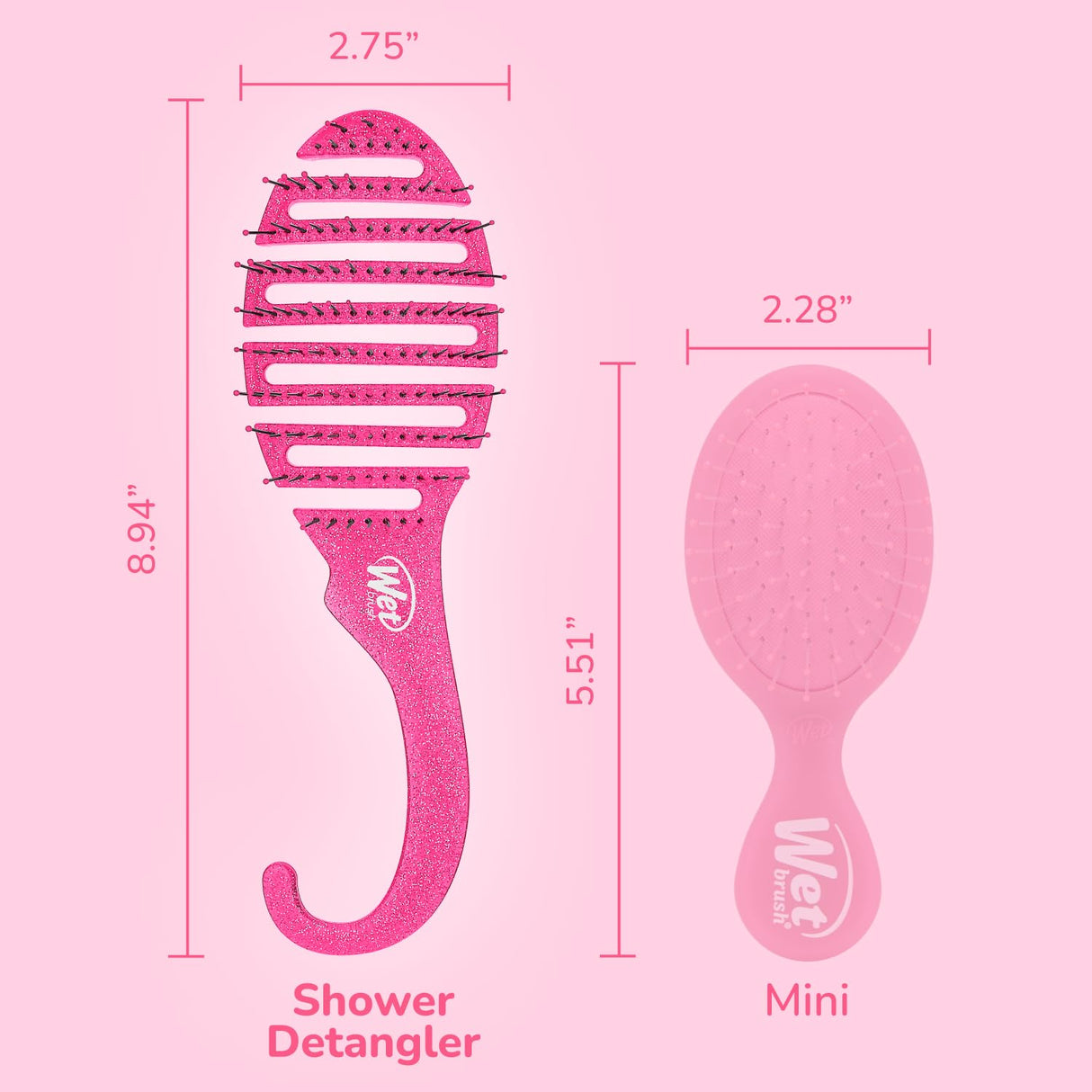 Wet Brush Shower Hair Brush Detangler - Pink Glitter-736658598155-LR-359896-6-LR eShop