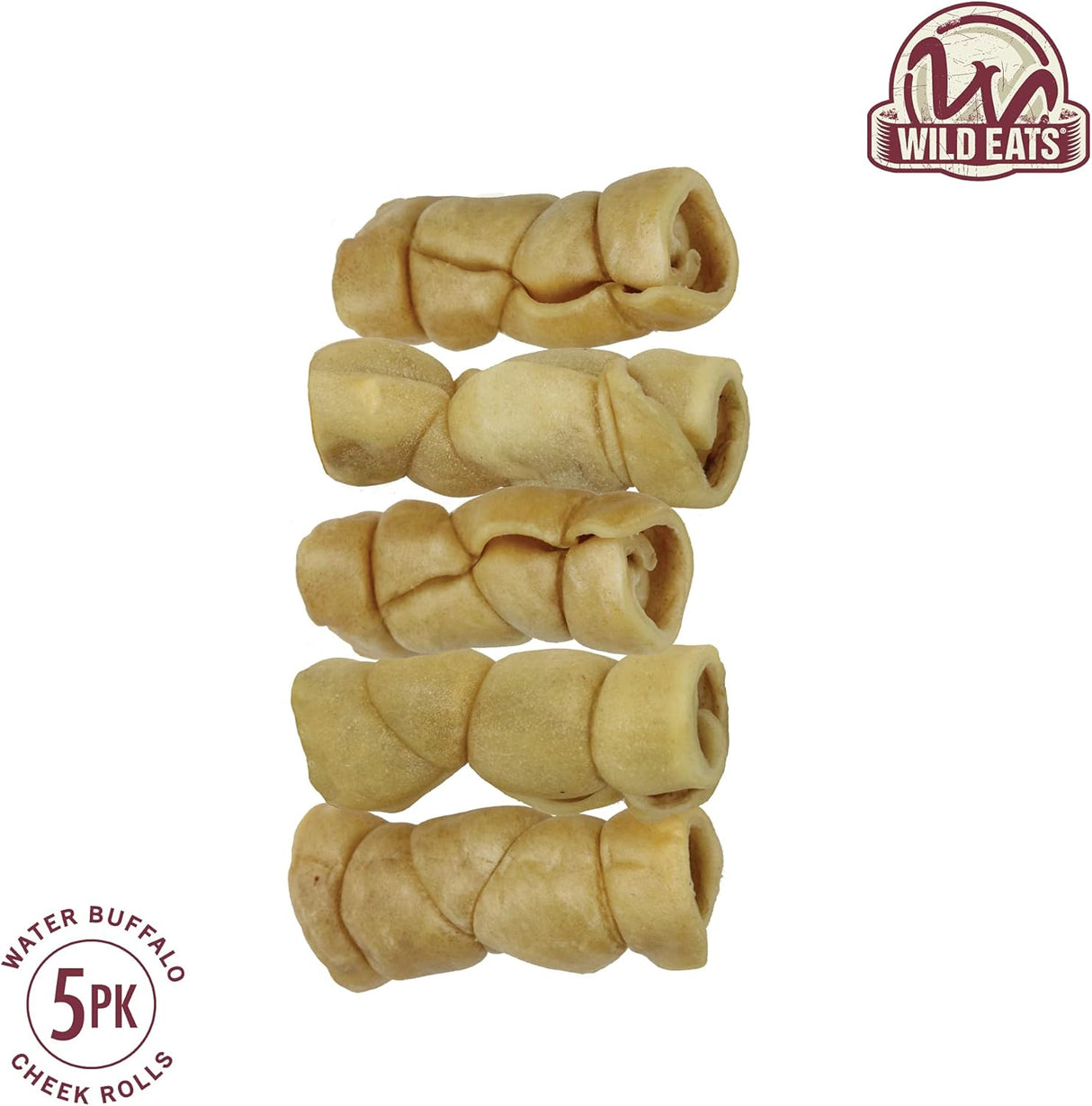 Wild Eats Water Buffalo Retriever Style Cheek Roll 3" Dog Chews - 5 Pack-611403708525-LR-353790-1-LR eShop