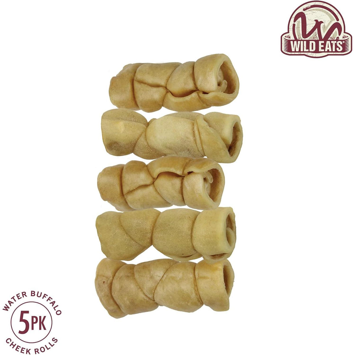 Wild Eats Water Buffalo Retriever Style Cheek Roll 3" Dog Chews - 5 Pack-611403708525-LR-353790-1-LR eShop