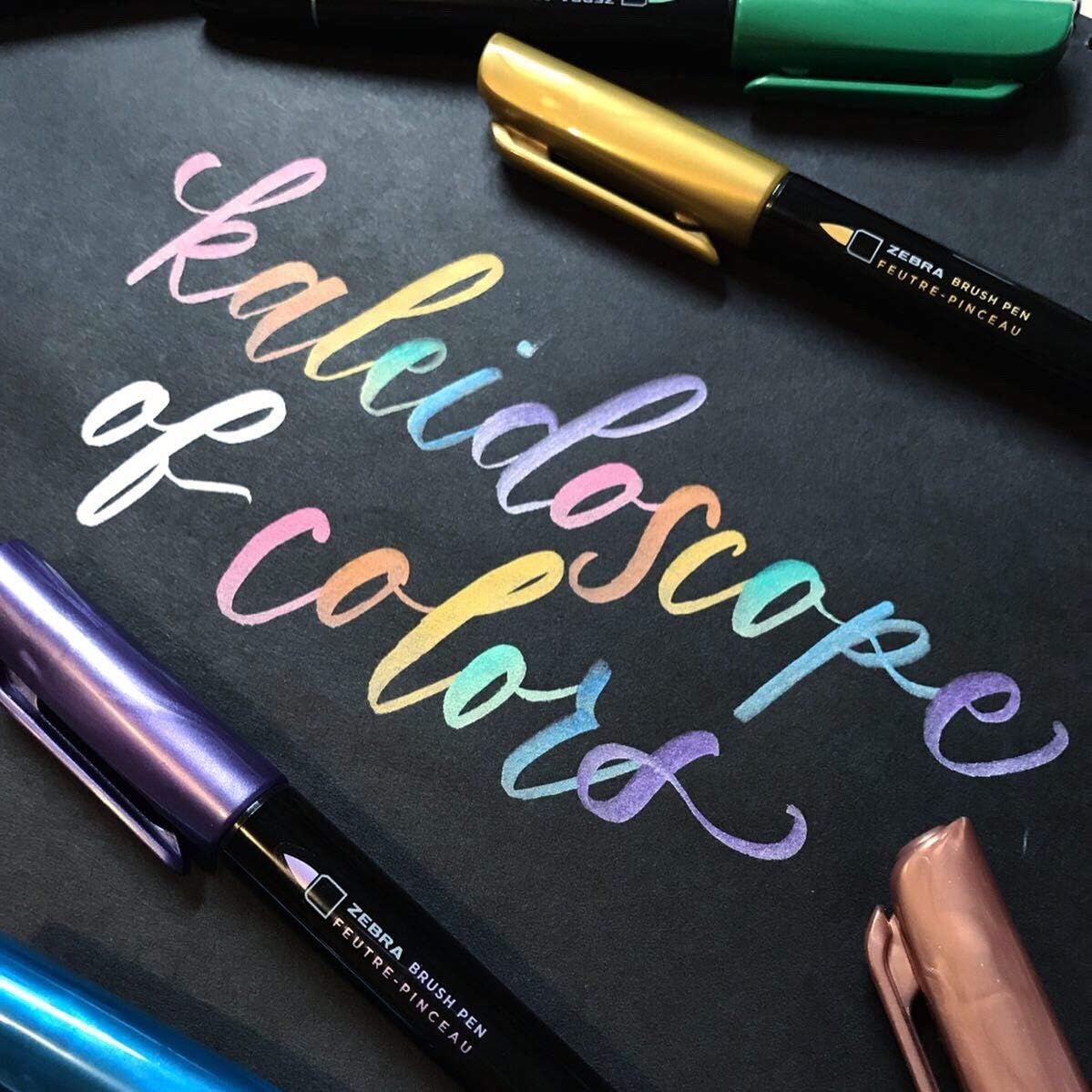 Zebra Medium Point Metallic Brush Pen - Assorted Metallics, 3 count-045888016033-LR-331079-5-LR eShop