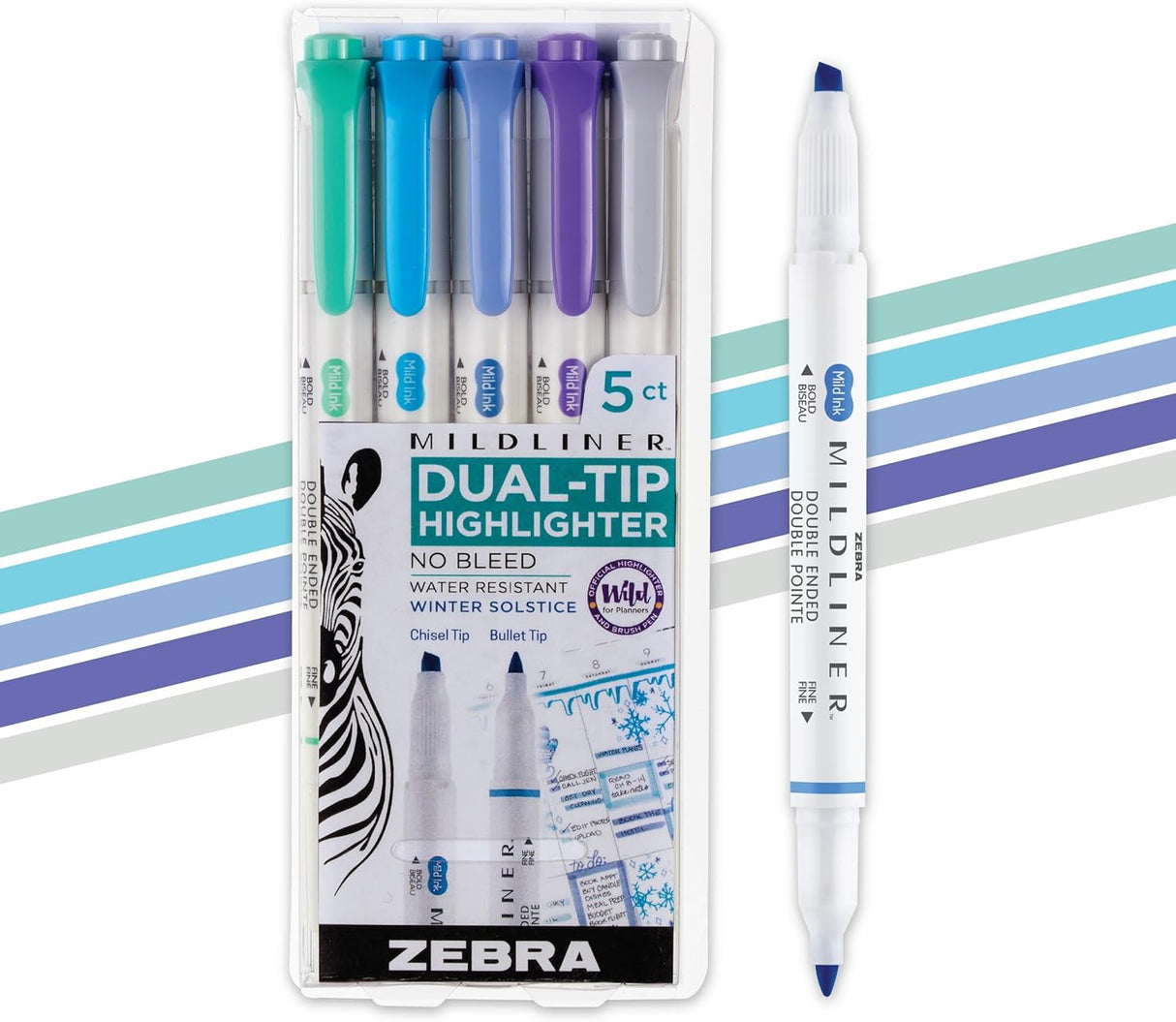 Zebra Pen Mildliner Dual-Tip Highlighter Set - Winter Solstice - 5pk-045888783256-LR-362598-1-LR eShop