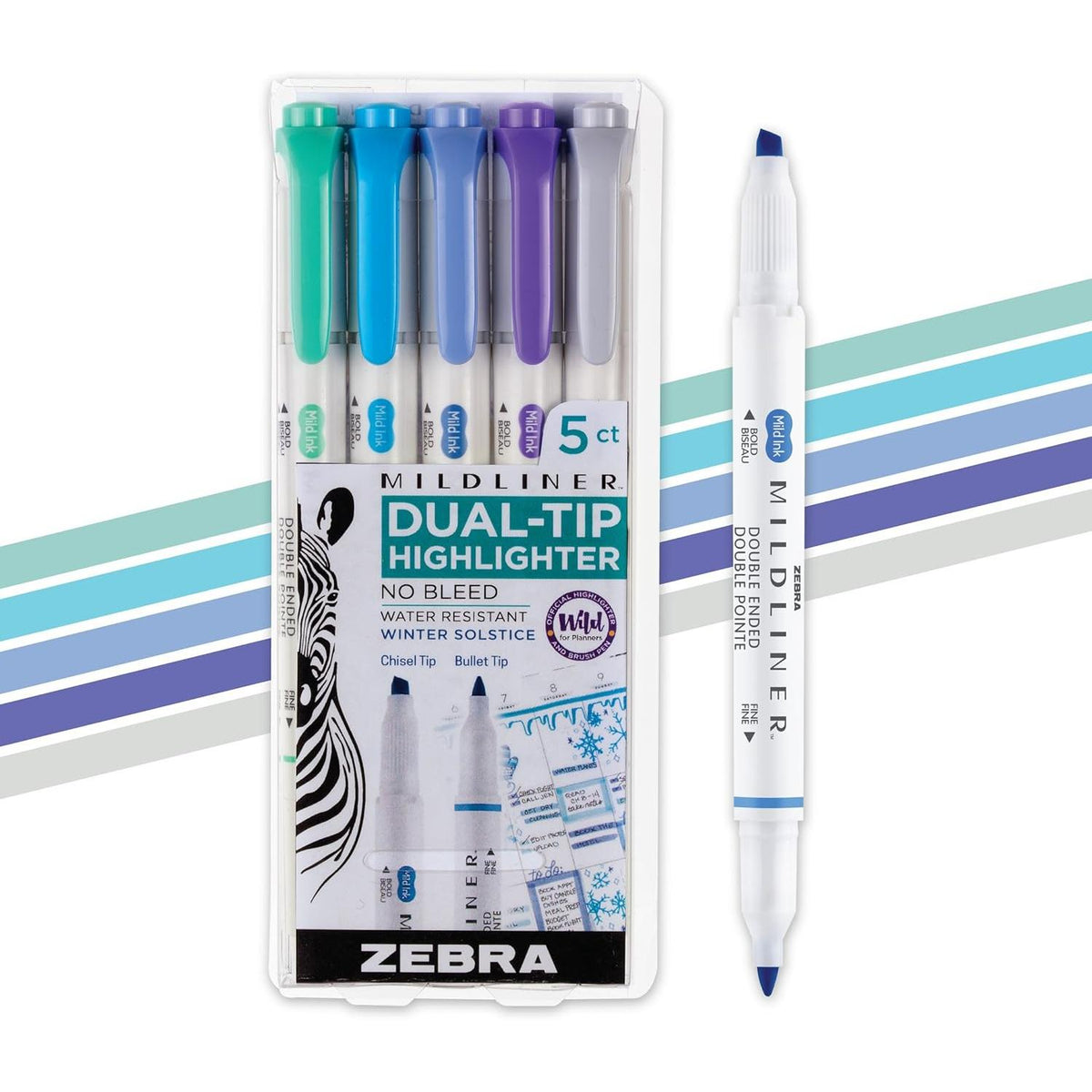 Zebra Pen Mildliner Dual-Tip Highlighter Set - Winter Solstice - 5pk-045888783256-LR-362598-1-LR eShop