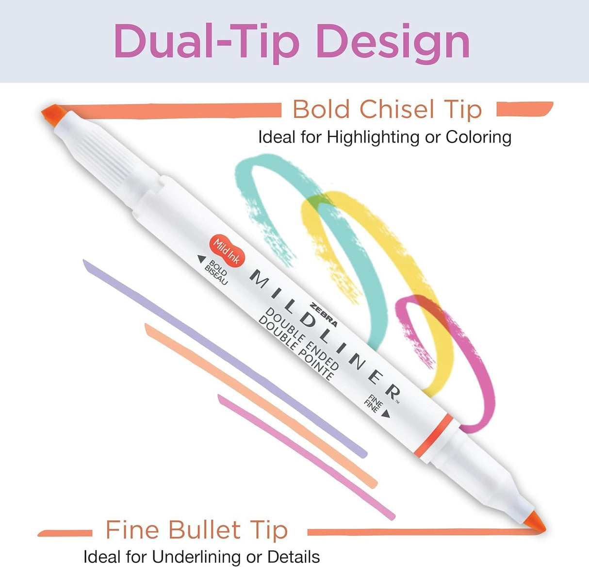 Zebra Pen Mildliner Dual-Tip Highlighter Set - Winter Solstice - 5pk-045888783256-LR-362598-3-LR eShop