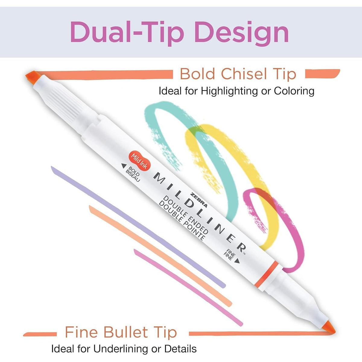 Zebra Pen Mildliner Dual-Tip Highlighter Set - Winter Solstice - 5pk-045888783256-LR-362598-3-LR eShop