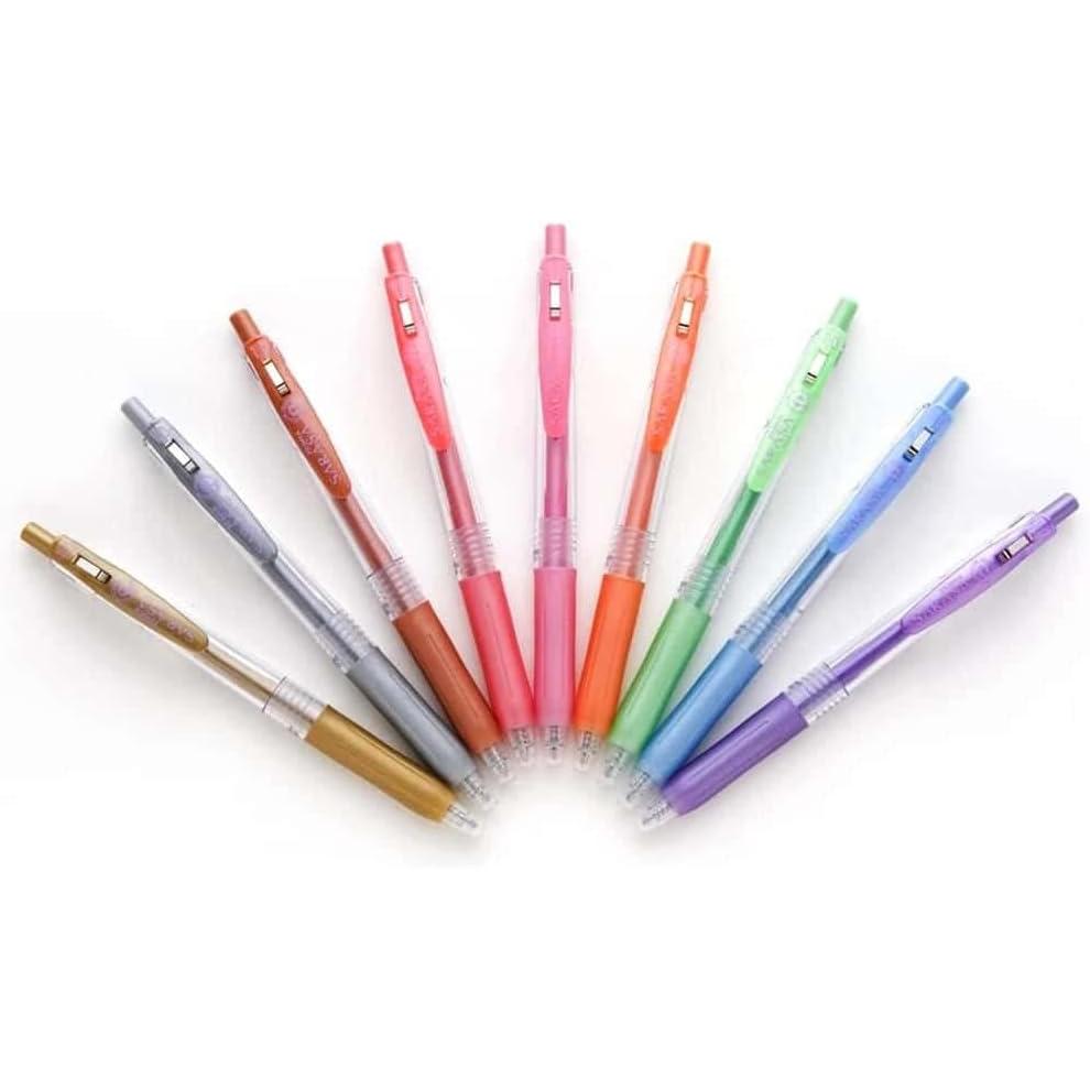 Zebra Sarasa Clip Retractable Gel Pens - Shiny Assorted Colors, 9 count-045888493094-LR-336201-2-LR eShop