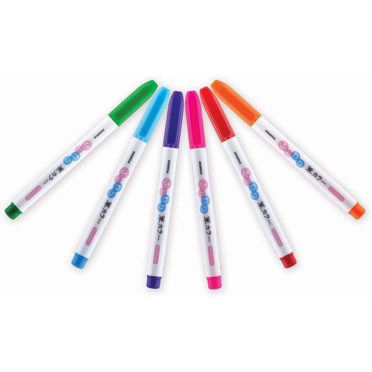 Zebra Zensations Funwari Fude Colored Brush Pen Set - Assorted Colors, 6 count-045888011069-LR-331078-2-LR eShop